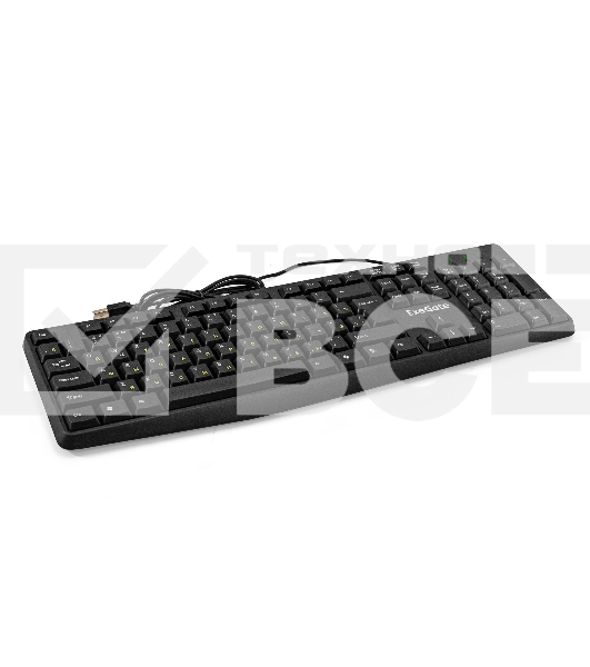 Клавиатура проводная ExeGate EX298364RUS Smart K120 (USB, полноразмерная, влагозащищенная, 104кл., Enter большой, длина кабеля 1,6м, черная, RTL)
