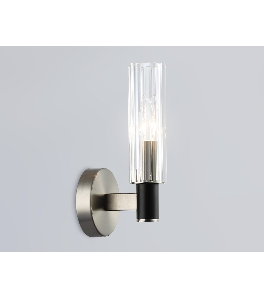 Светильник настенный Ambrella LH55507 SN/BK/CL сатин никель/черный/прозрачный E14 max 40W 120*100*250
