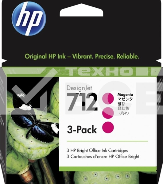 Картридж струйный HP 712 3ED78A пурпурный x3упак. (29мл) для HP DJ Т230/630