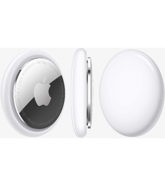Трекер Apple AirTag, IP67, Bluetooth, NFC, Accelerometer, Speaker, CR2032 bat., d-31.9 mm, h-8 mm, 11 g - (4 Pack)