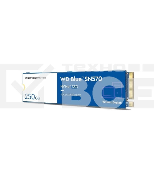 Накопитель SSD WD Blue SN570 WDS250G3B0C, 250Gb, PCIe 3.0 x4, M.2 2280, NVMe, R/W 3300/1200