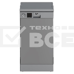 Посудомоечная машина Beko DVS050R02S, серебристая, 44.8 см, 10 компл., 49 дБ, класс A, фото 1