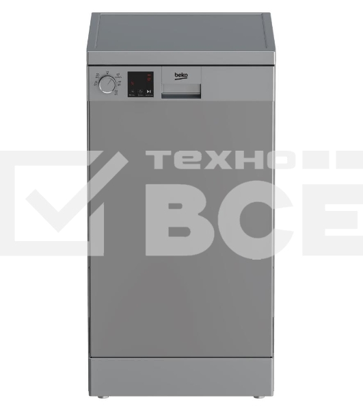 Посудомоечная машина Beko DVS050R02S, серебристая, 44.8 см, 10 компл., 49 дБ, класс A