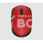 Мышь беспроводная Logitech M170, красный, 1000 dpi, радиоканал, USB, кнопки - 3, фото 1