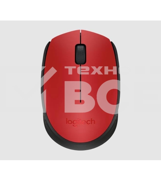 Мышь беспроводная Logitech M170, красный, 1000 dpi, радиоканал, USB, кнопки - 3