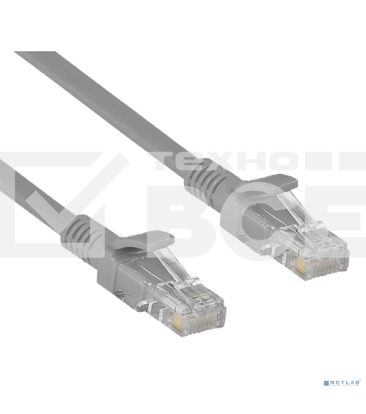 Патч-корд Exegate UTP-RJ45-RJ45-5e-CU-1,5M-GY, UTP, cat.5e, 1.5м, медь, серый