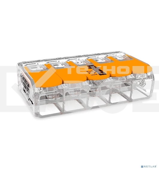 Клемма 5-проводная Wago 221-615 0.5-6мм2 (уп. 15 шт)