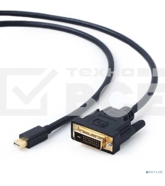 Кабель mDP-DVI Cablexpert CC-mDPM-DVIM-6, 20M/25M, 1.8м, черный, позол.разъемы, пакет