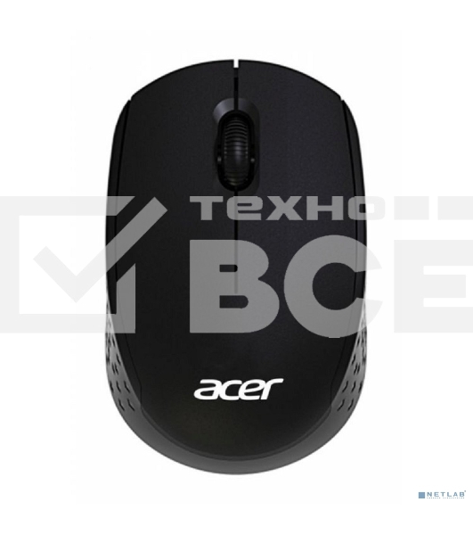 Мышь беспроводная Acer OMR020 черный, 1200 dpi, радиоканал, USB, кнопки - 3