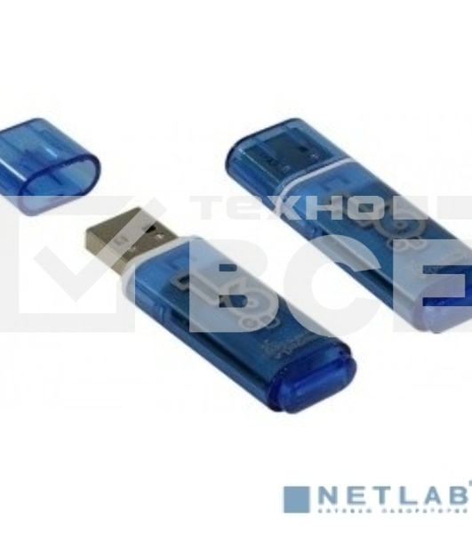 Флешка USB 16Gb USB USB 2.0 Smartbuy Glossy series синий (SB16GbGS-B)