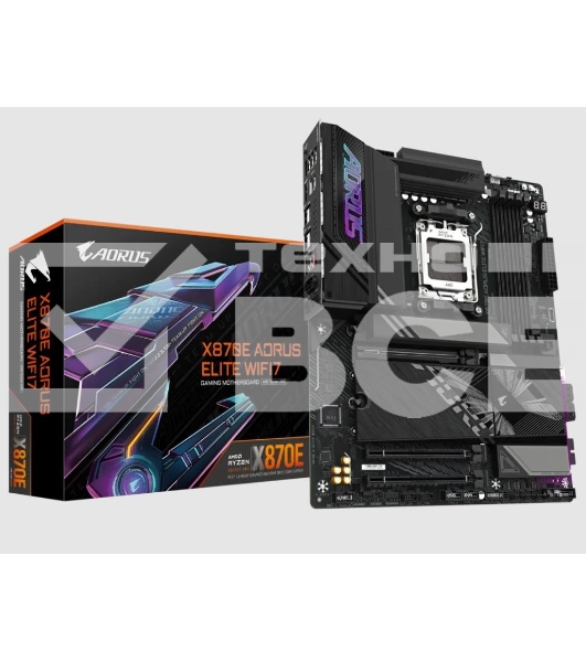 Материнская плата Gigabyte X870E AORUS ELITE WIFI7, AM5, AMD X870E, 4xDDR5, 4xSATA, 4xM.2, 1xPCI-E 5.0 x16, 1xPCI-E 4.0 x4, 1xPCI-E 3.0 x4, 1xHDMI, 1x 2.5Gb LAN, 4xUSB-A 3.2 Gen 1, 2xUSB-A 3.2 Gen 2, 4xUSB-A 2.0, 2xUSB-C 4.0, 2x3.5 мм, 7.1, ATX