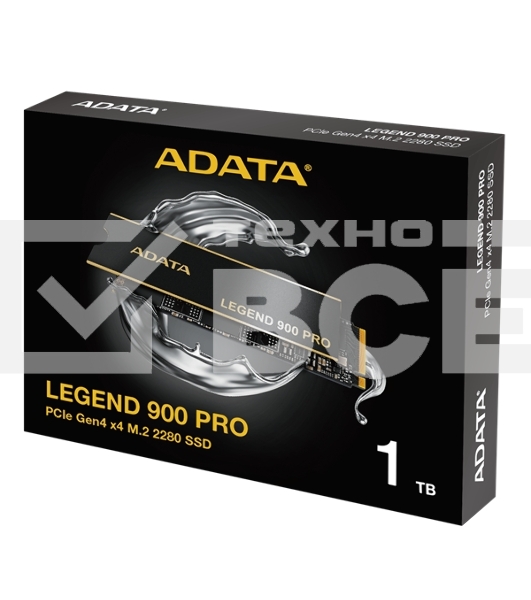 Накопитель SSD ADATA LEGEND 1Tb 900 PRO, M.2(22x80mm), NVMe 1.4, PCIe 4.0 x4, 3D NAND, R/W 7400/6000MB/s, IOPs н.д./н.д., TBW 600, DWPD 0.3 (5 лет)