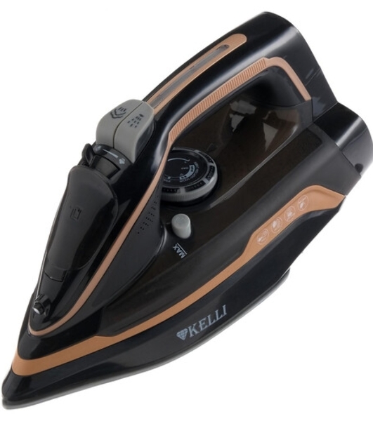 Утюг Kelli KL-1645 черный/коричневый