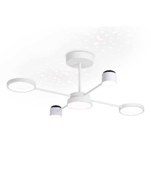 Потолочный светодиодный светильник с пультом Ambrella light FL51631/4+1 WH белый 3000K-6400K 48W 910*745*300 (ПДУ ИК)