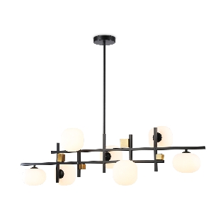 Светильник Ambrella light LH51017/7 BK/BS/FR черный/латунь/белый матовый G9*7 max 28W 1100*240*300