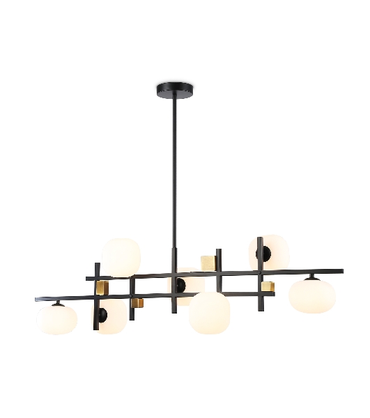 Светильник Ambrella light LH51017/7 BK/BS/FR черный/латунь/белый матовый G9*7 max 28W 1100*240*300