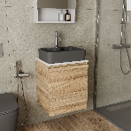 Тумба Bau Dream Blackwood 50 с дверцей, раковина BAU Cerama 48х37 темно-серая матовая, смеситель Hotel Dream, нерж. сталь, фото5
