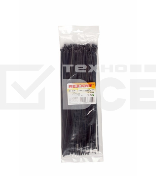 Хомут Rexant (07-0301) nylon 3.6 х 300 мм 100 шт черный