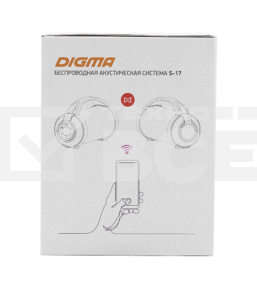 Колонка портатитвная Digma S-17 черный 8.5W 1.0 BT/3.5Jack/USB 10м 1500mAh