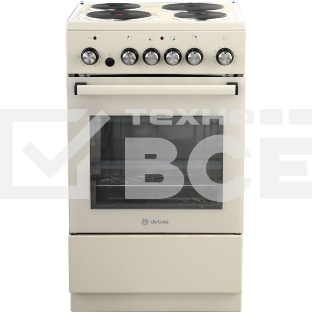 Плита электрическая De Luxe 5004.16Э-013 бежевый, конфорок 4 электрических, духовка 46 л, 50 см x 85 см x 50 см (без крышки)