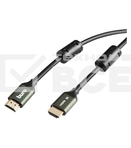 Кабель аудио-видео Buro HDMI (m)/HDMI (m) 2м. феррит.кольца Позолоченные контакты черный (BHP-HDMI-2.1-2G)