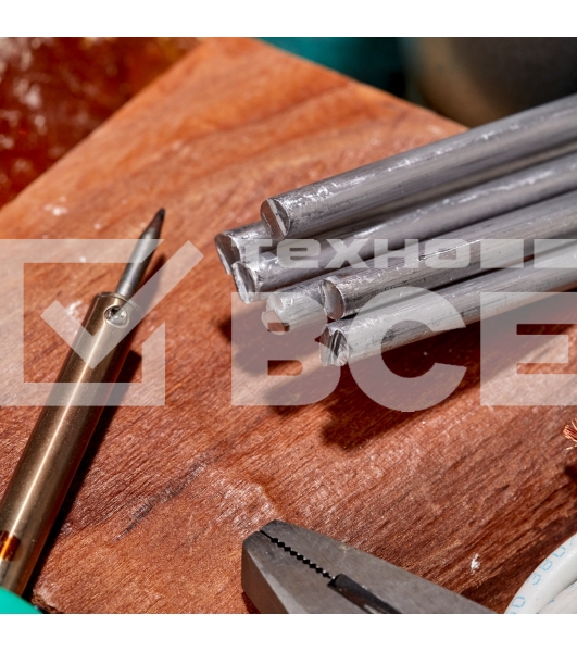 Припой пруток Rexant ПОС-30, Ø8мм, длина 400мм, ГОСТ 21931-76, олово 30%, свинец 70% (упак. 5 кг)