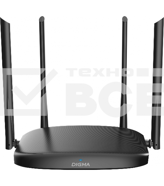 Роутер беспроводной Digma DWR-AC1202 AC1200 10/100/1000BASE-TX черный