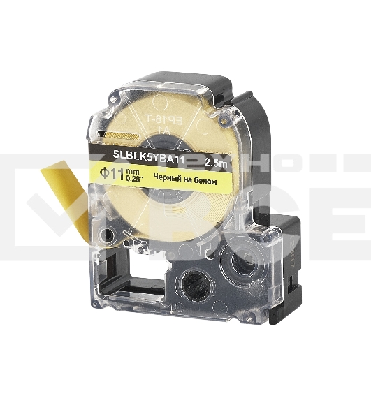 Кассета с лентой S'OK by Sakura Printing BLK5YBA11 для Epson, черный на желтом, φ11мм/2.5м