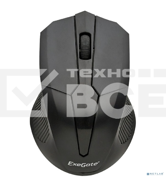 Мышь беспроводная ExeGate SR-9034 черный, 1600 dpi, радиоканал, USB, кнопки - 4