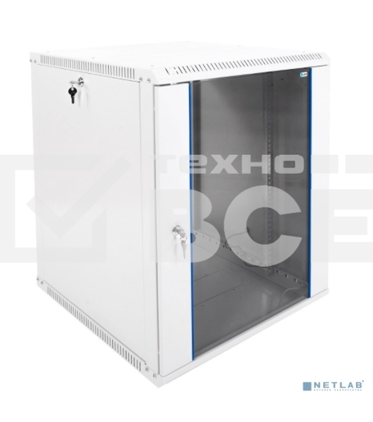 Шкаф телекомм. настенный разборный 15U (600х650) дверь стекло, черный