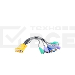 Кабель KVM консольный. CABLE SP18F--HD15F/MD6F*2/USBA F*2 ,L:27CM, фото 1