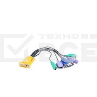 Кабель KVM консольный. CABLE SP18F--HD15F/MD6F*2/USBA F*2 ,L:27CM
