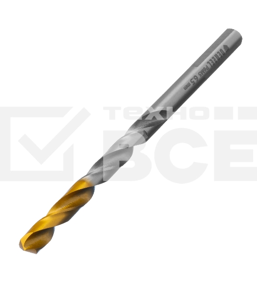 Сверло спиральное по металлу 6,5 x 100мм, Р6М5, Golden Tip Denzel