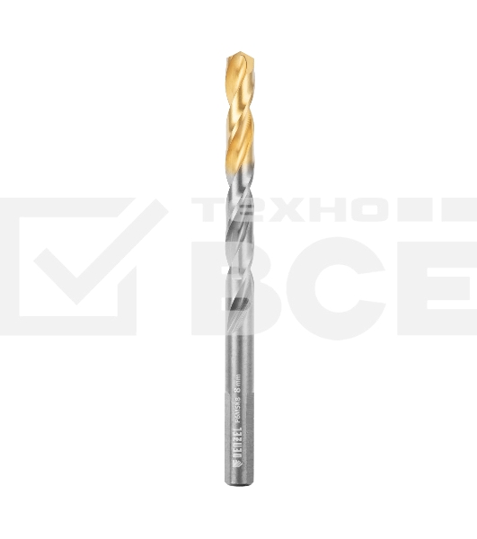 Набор сверл по металлу Denzel 2-8мм, Р6М5К8-TiN, Golden Tip, 6 шт 723004