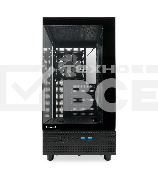 Компьютерный корпус HSPD F710, Panoramic Mid Tower, черный, TG, 0.5 SPCC, 3x120мм ARGb E-ATX, ATX, mATX, mITX 185/395/270мм 2x2.5