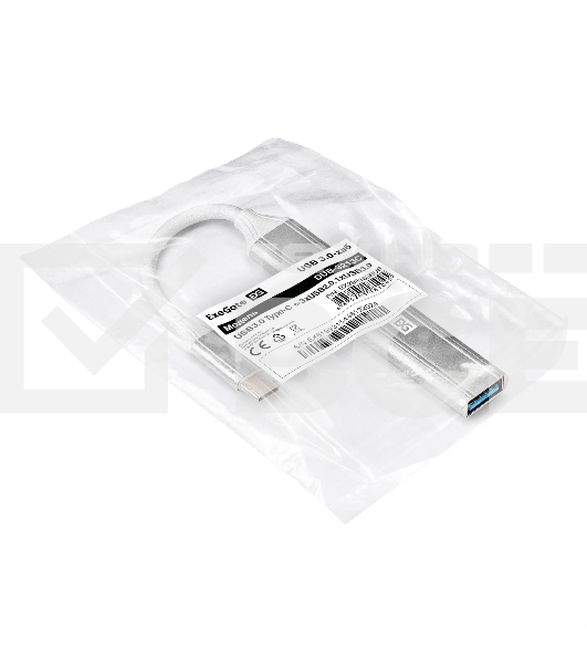 USB-Хаб (концентратор) 4-в-1 ExeGate DUB-3213C (кабель-адаптер USB3.0 Type-C --> 3xUSB2.0, 1xUSB3.0, Plug&Play, черный)