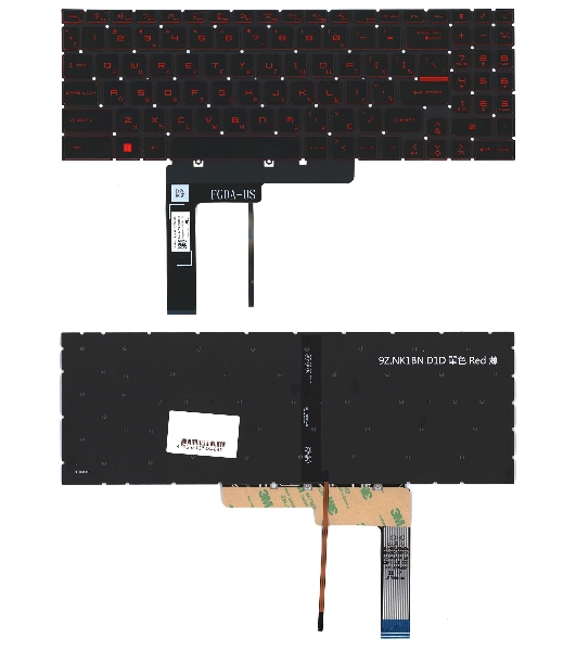 Клавиатура для ноутбука MSI Katana GF66 GF76 MS-17L1 черная с подсветкой