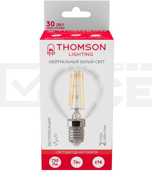 Лампа светодиодная Hiper THOMSON LED FILAMENT GLOBE 7W 730Lm E14 4500K TH-B2084