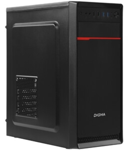 Компьютерный корпус Digma DCC-MD302 черный без БП ATX 1x80мм 3x120мм 2xUSB 2.0 2xUSB 3.0 audio