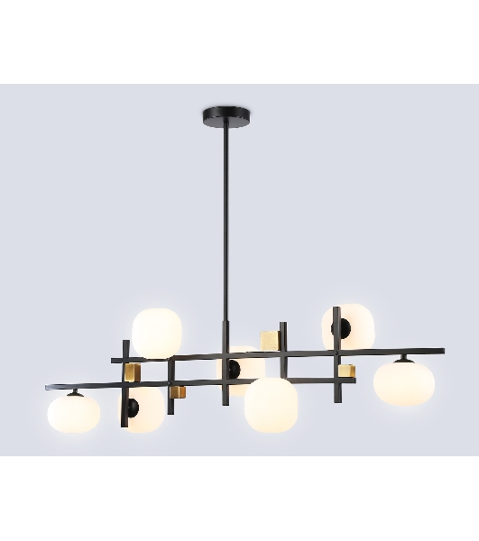 Светильник Ambrella light LH51017/7 BK/BS/FR черный/латунь/белый матовый G9*7 max 28W 1100*240*300