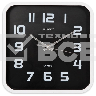 Часы настенные Energy ЕС-09 квадратные, пластик, плавный ход (в уп. 20 шт)