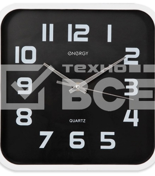 Часы настенные Energy ЕС-09 квадратные, пластик, плавный ход (в уп. 20 шт)