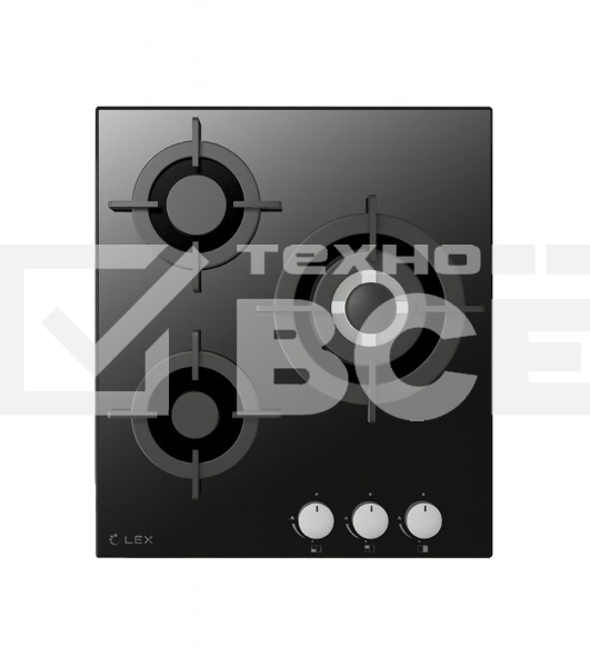 Панель варочная LEX GVG 430 BL  3 конфорки газ-контроль электроподжиг
