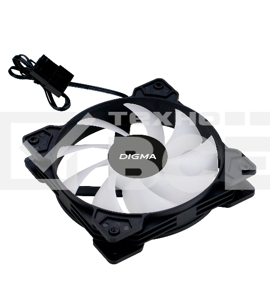 Вентилятор для корпуса Digma DFAN-FRGb1 черный, 120 мм, 1200 об/мин, 23 дБ, 4 pin