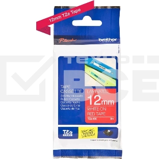 Картридж Brother TZ-E435 12 мм, 8 м, белый шрифт, красный фон, для BROTHER P-Touch