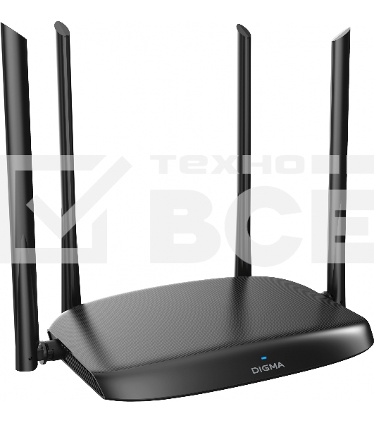 Роутер беспроводной Digma DWR-AC1202 AC1200 10/100/1000BASE-TX черный