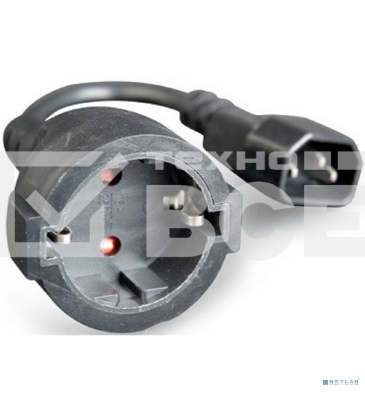 Кабель питания Filum CEE 7/3- С14, 3х0.75мм, 220В, 10A, чёрный, 0.15м [FL-APC10-EU-C14-0.15M] (873351)