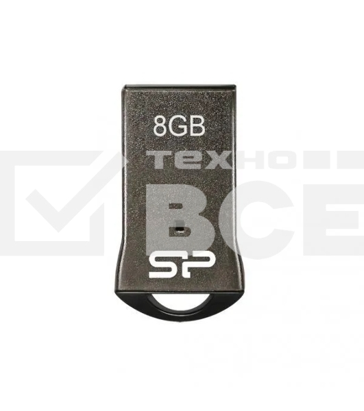 Флешка USB R/W Silicon Power 8Gb Touch T01 SP008Gb,UF2T01V1K USB 2.0 черный/серебристый