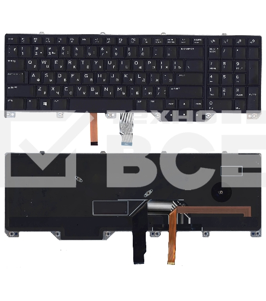 Клавиатура для ноутбука Dell Alienware 17 R4 черная с подсветкой