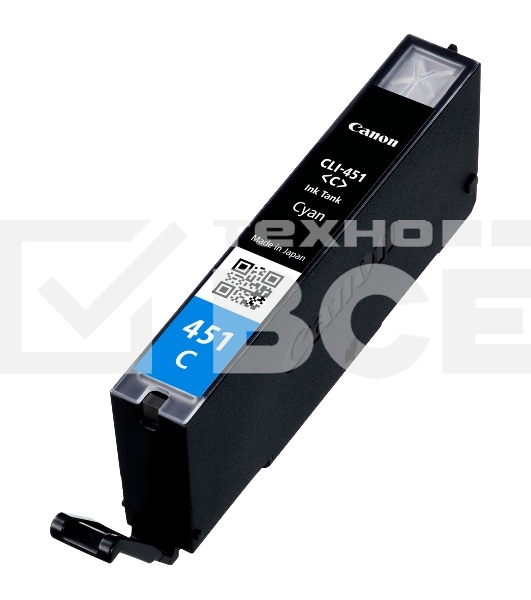 Картридж струйный CLI-451C (6524B001) для Canon PIXMA iP7240/MG6340/MG5440, Голубой, 332стр.